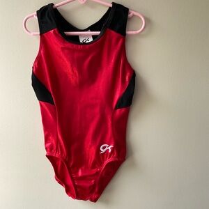 GK Dynamic Red and Black Gymnastics Leotard